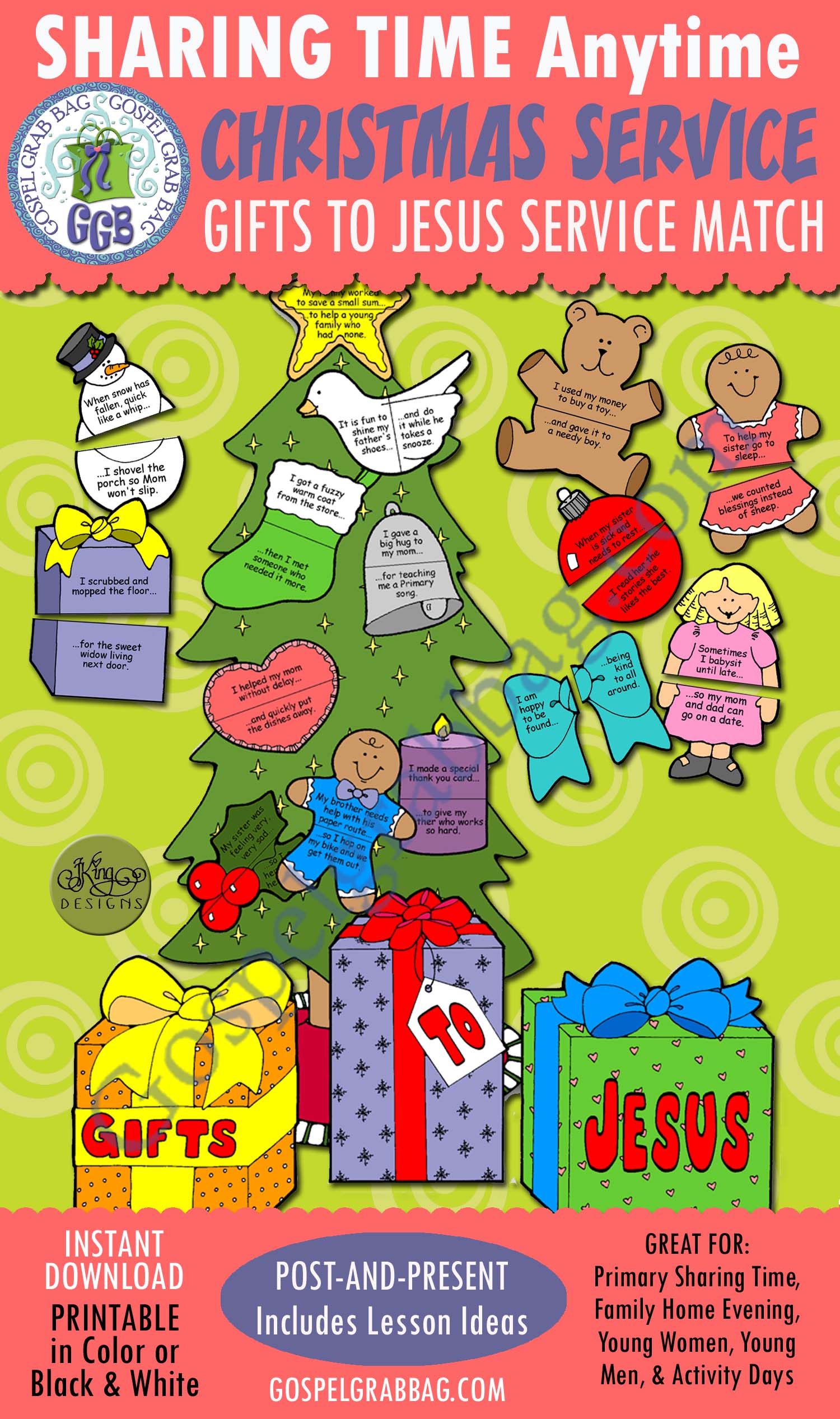 CHRISTMAS: Gifts to Jesus - Seek-and-Service Match Game - Gospel Grab Bag