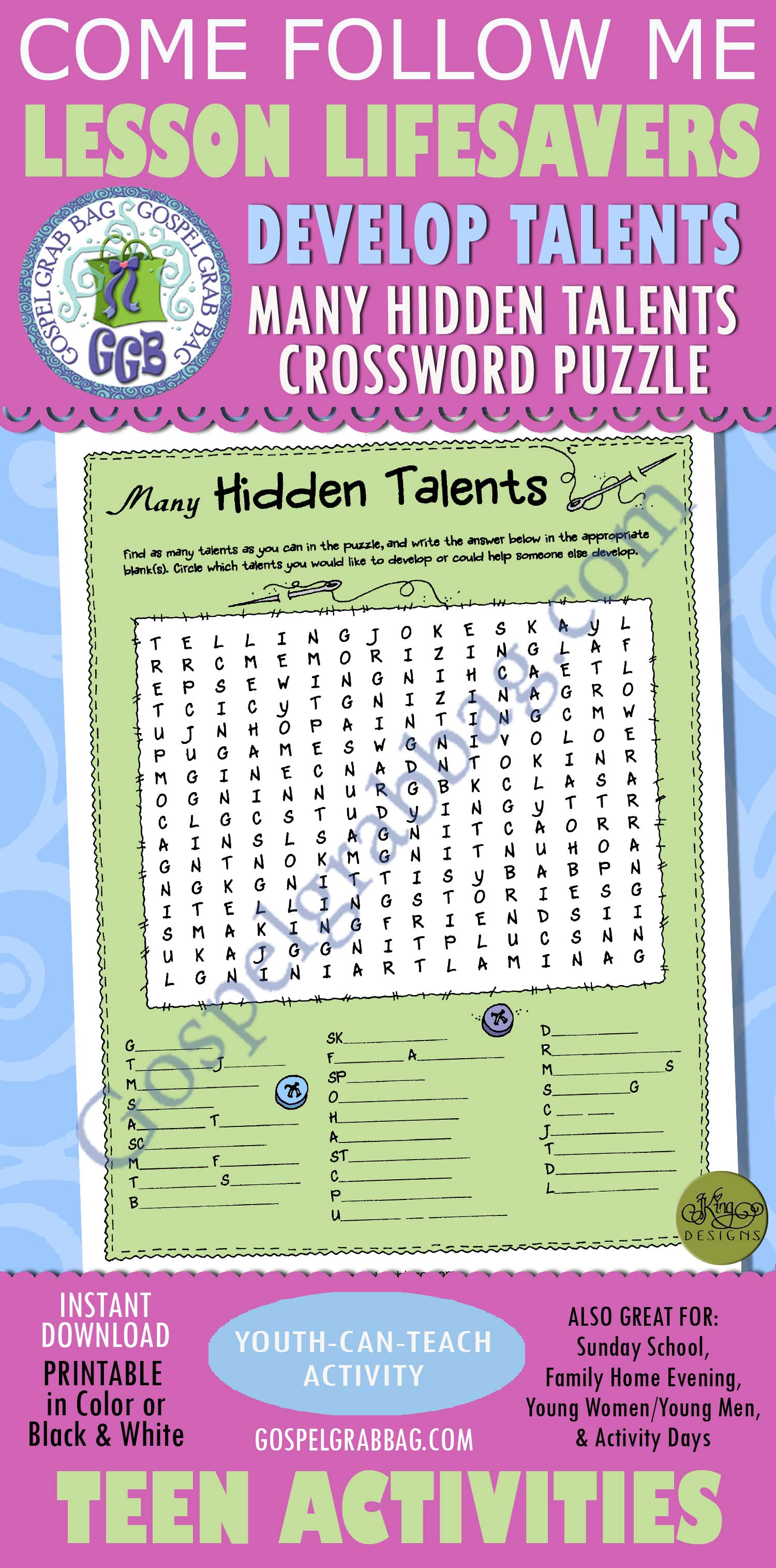Special Talents Crossword