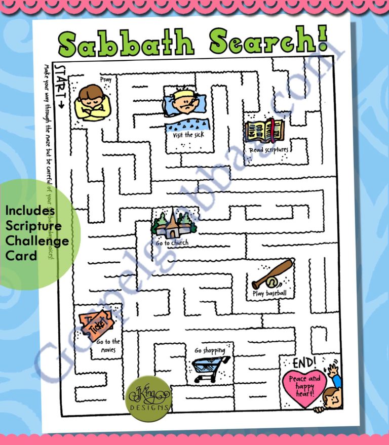 Sabbath Activity: Choosing Righteous Sabbath Activities - Sabbath 