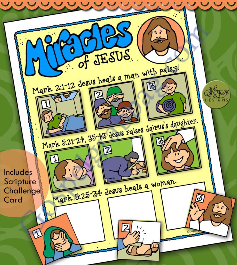 MIRACLES OF JESUS Activity: Three Miracles Picture Poster for Come ...