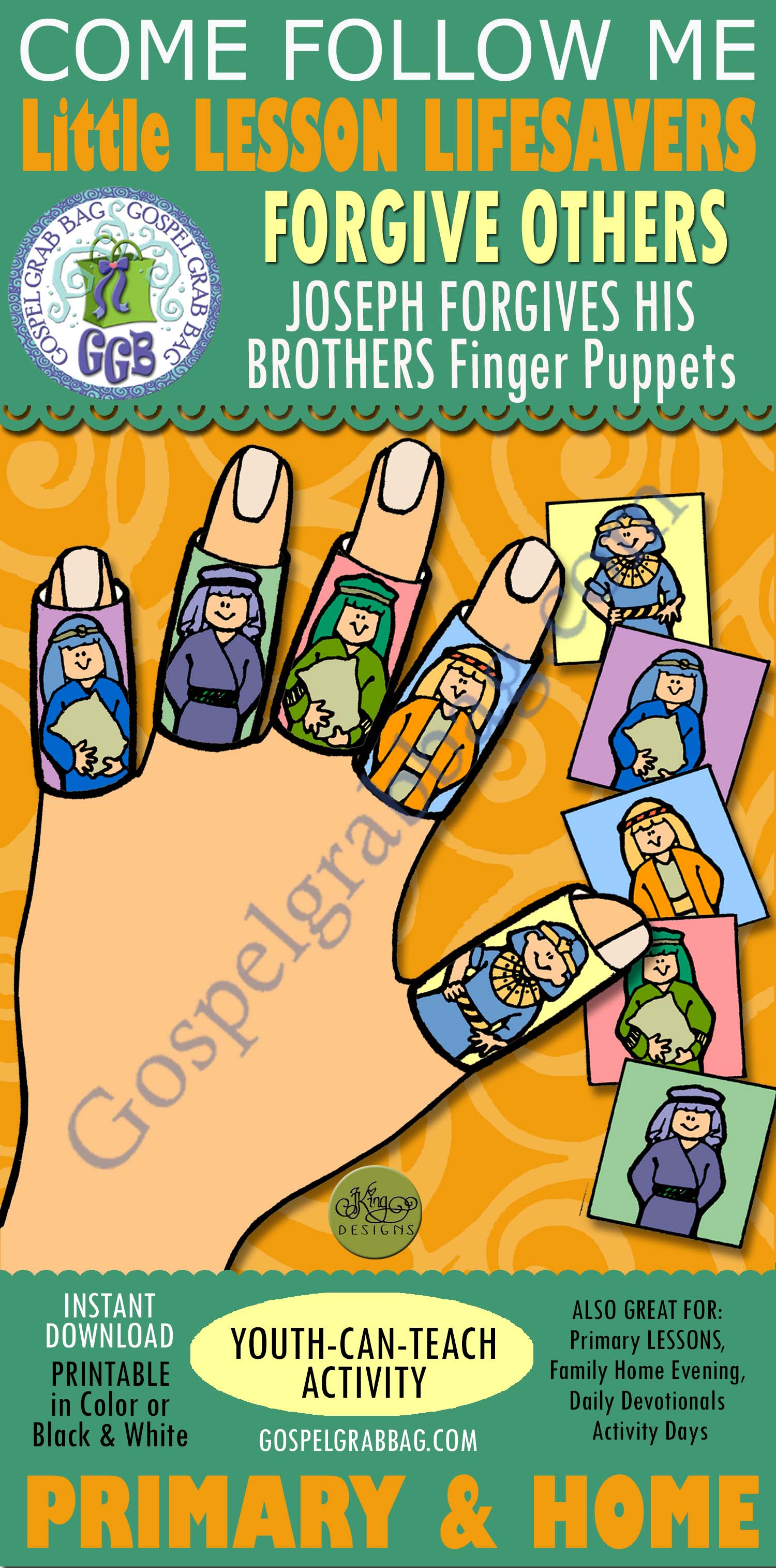 FORGIVENESS Activity: Joseph Forgives His Brothers (finger puppets