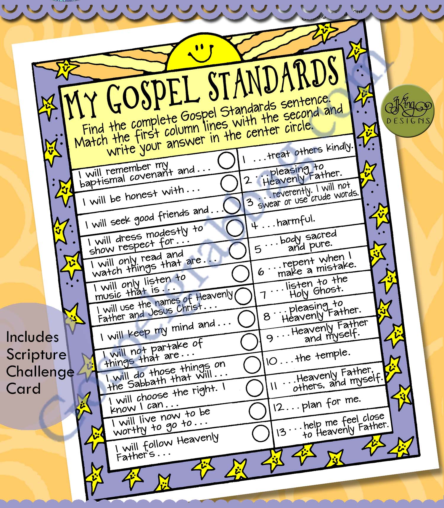 PRIESTHOOD ORDINANCES - GOSPEL STANDARDS Activity: My Gospel Standards (sentence search) for ...