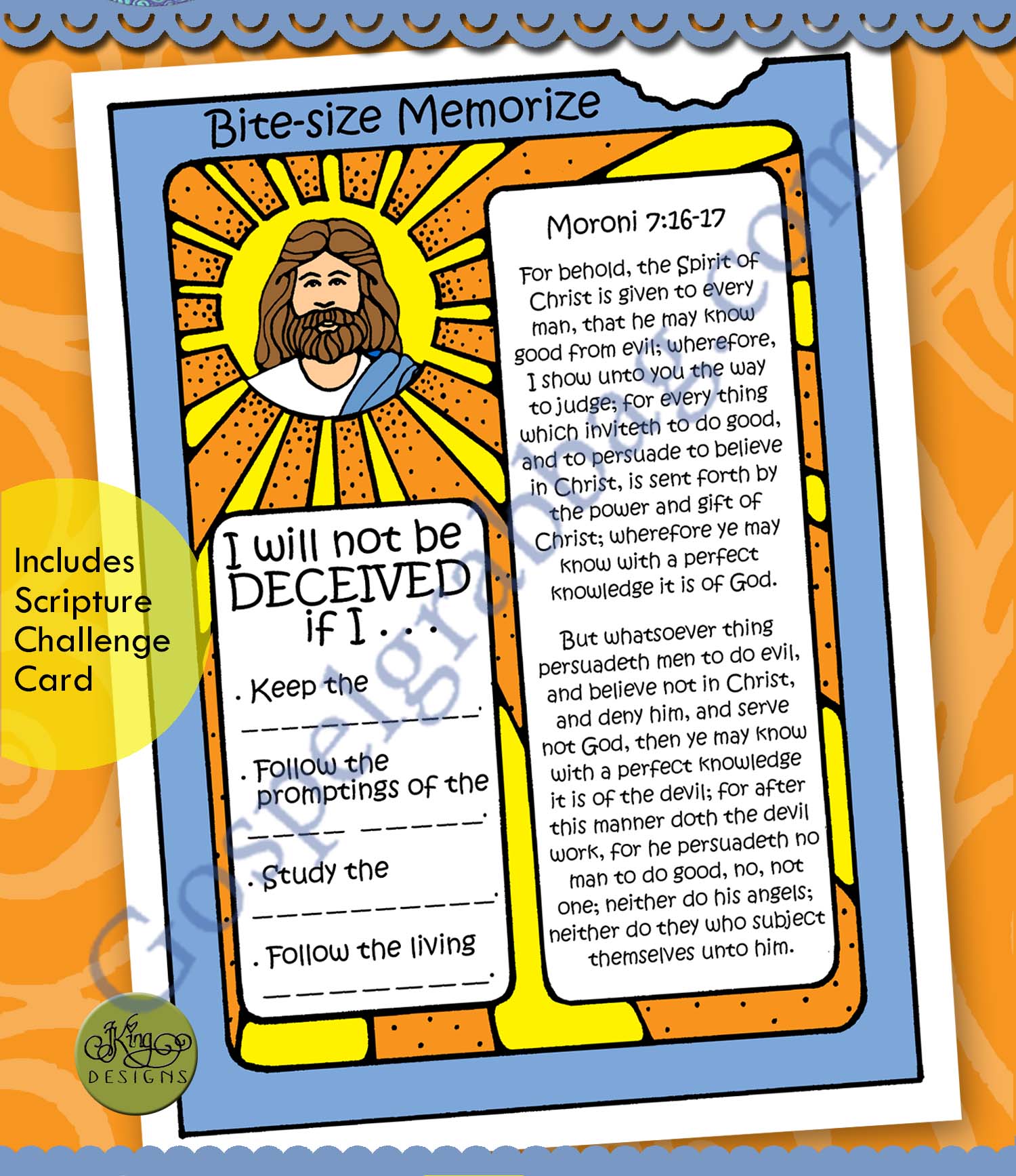 TESTIMONY FOLLOW JESUS Lesson Lifesaver Activity I Will Not Be Deceived If I . . . Moroni 7