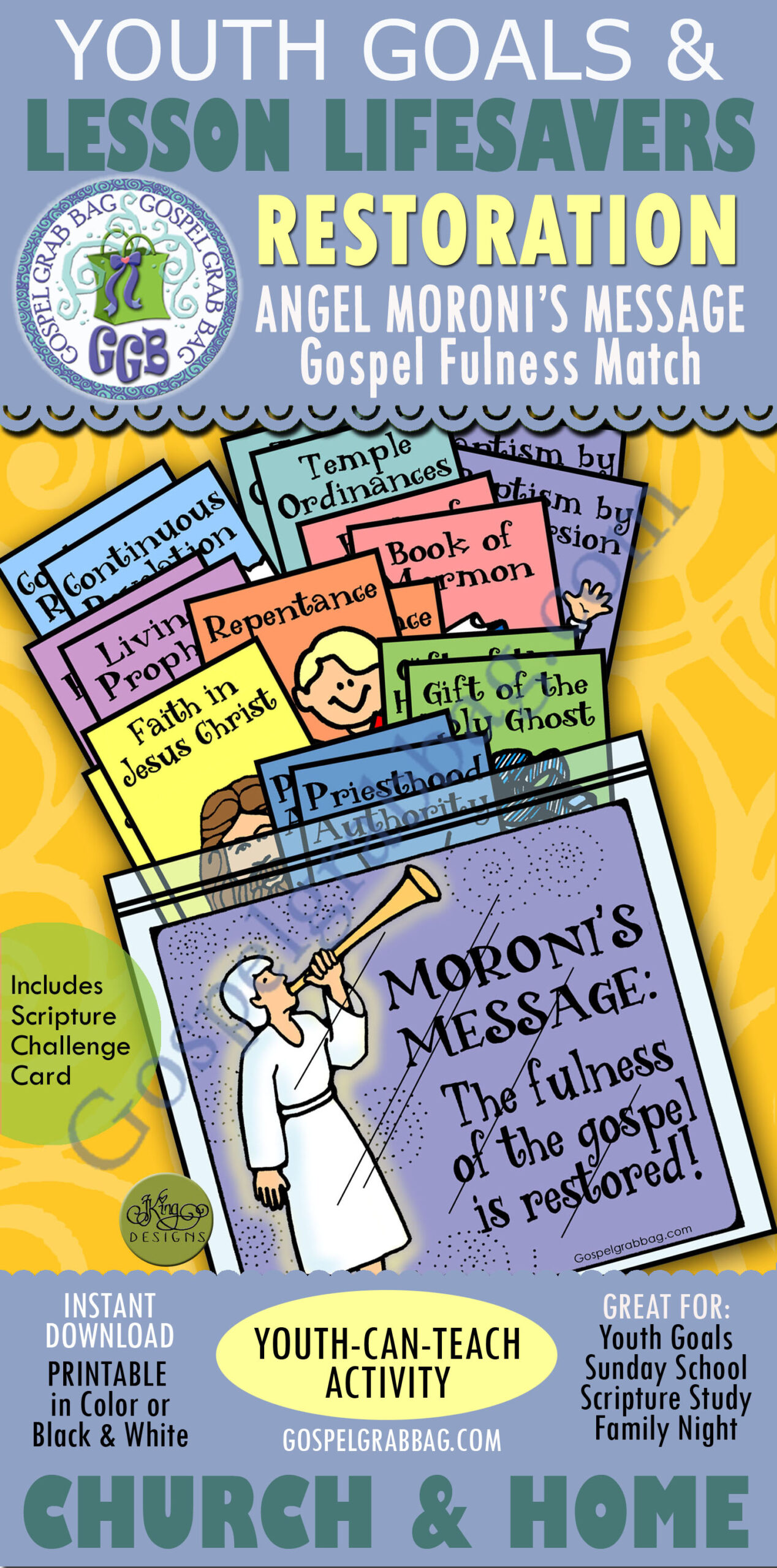 Moroni's Message: The fulness of the gospel is restored! Angel Moroni's Match Game