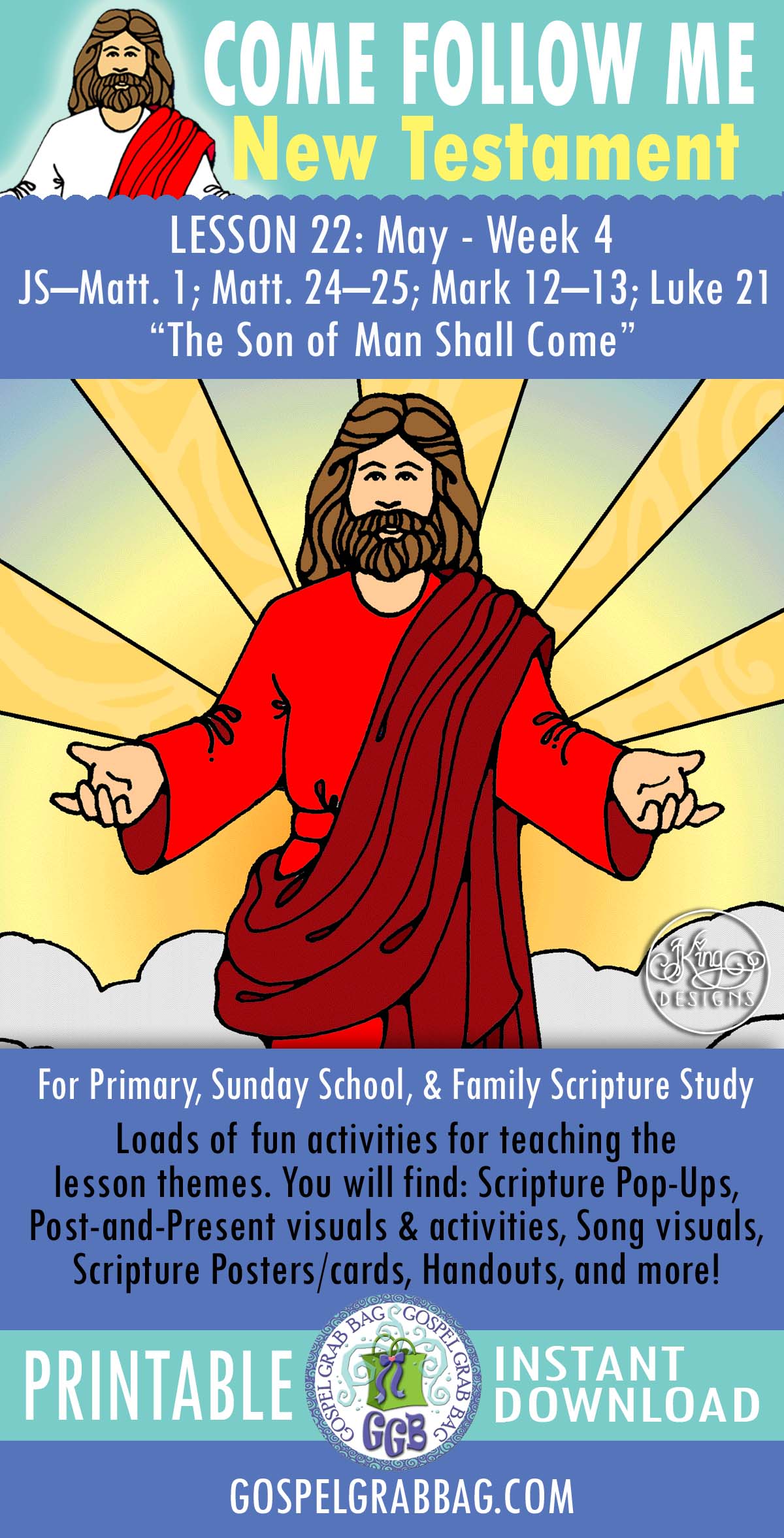 SUNDAY SCHOOL Come Follow Me Interactive Activities – MAY (week 4) New ...