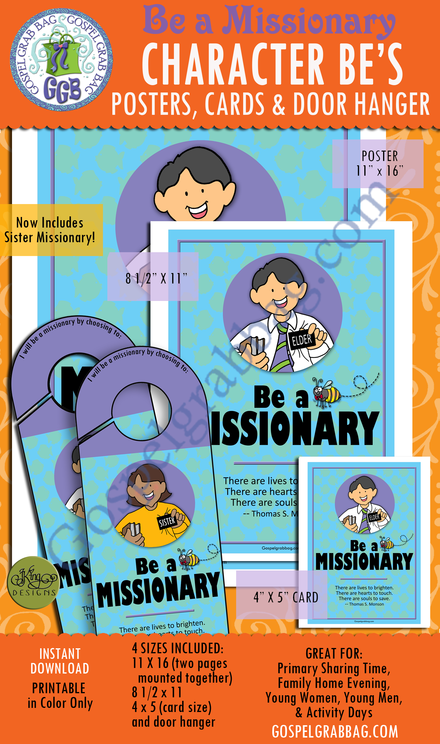 Be a Missionary - Character Be poster/card